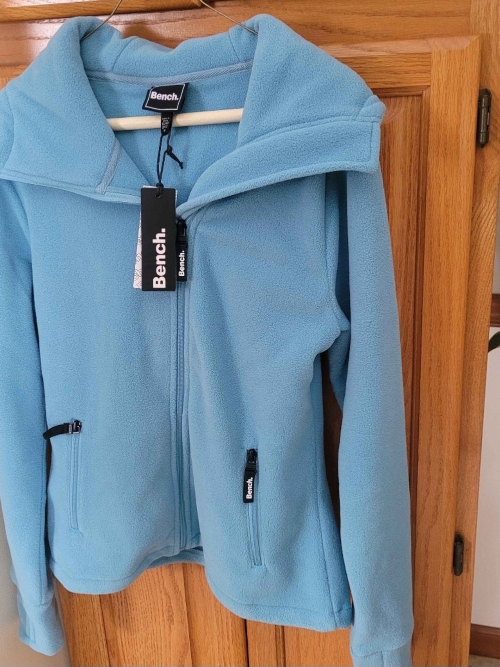 Bench Light Blue Hooded Fleece Utility Jacket